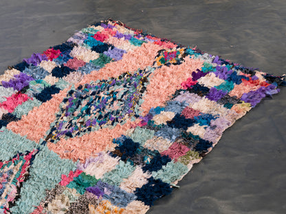 3x5 Handmade Amazigh Rug Boucherouite Ahidus. FREE SHIPPING
