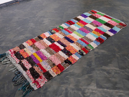 3x7 Handmade Amazigh Rug Boucherouite Tighasaline. FREE SHIPPING