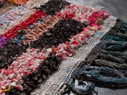 3x7 Handmade Amazigh Rug Boucherouite Tighasaline. FREE SHIPPING