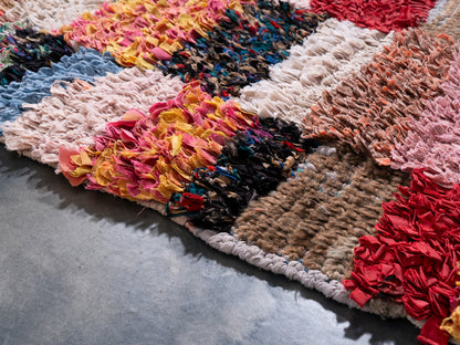 3x7 Handmade Amazigh Rug Boucherouite Tighasaline. FREE SHIPPING