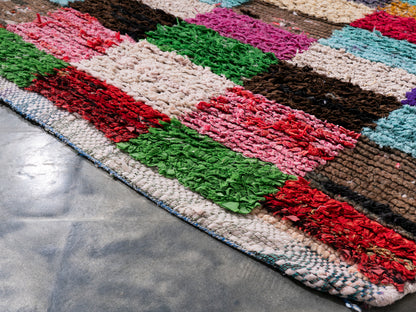 3x7 Handmade Amazigh Rug Boucherouite Tighasaline. FREE SHIPPING