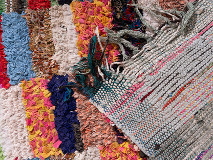3x7 Handmade Amazigh Rug Boucherouite Tighasaline. FREE SHIPPING