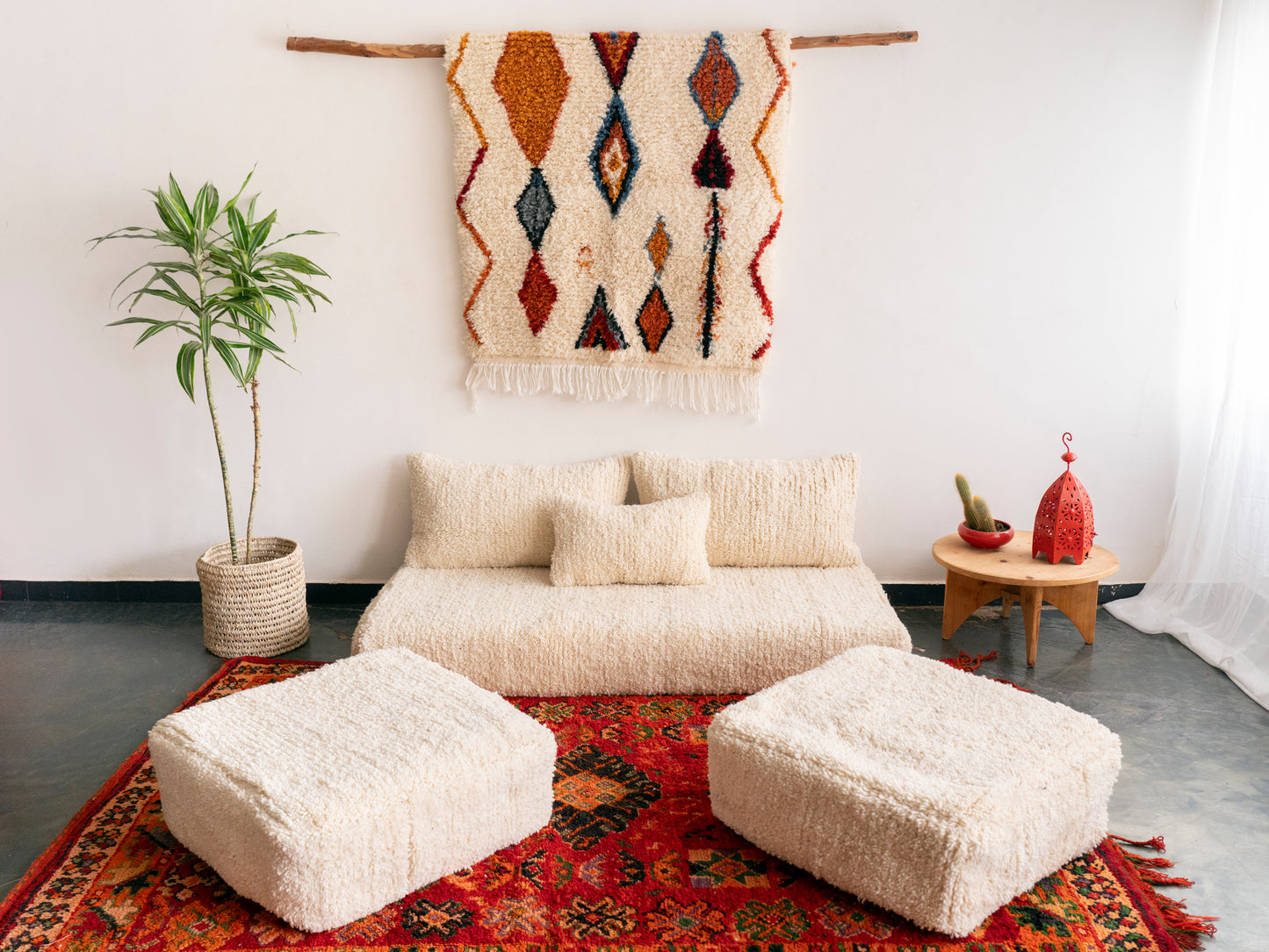 Amazigh floor Kilim Sofa Set Beni Ourain. FREE SHIPPING