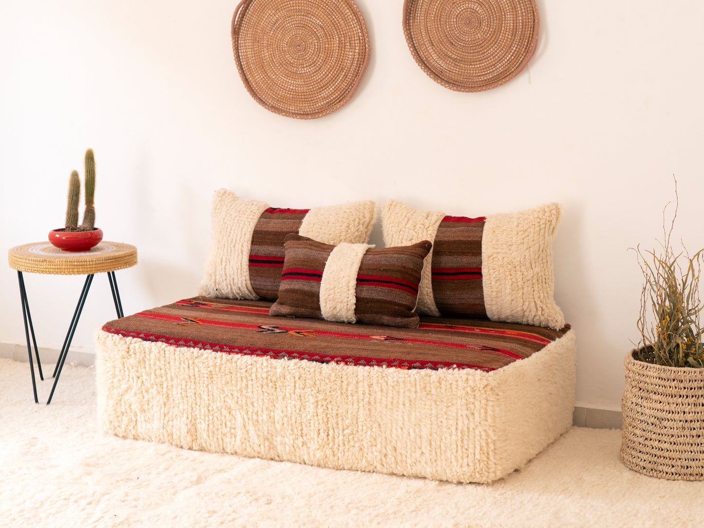 120cm/4ft Handmade Amazigh Vintage Sofa Masinassa ⴰⵓⵔⵉⵏⵊ