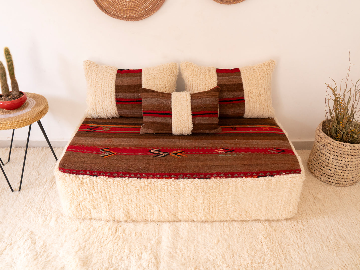 120cm/4ft Handmade Amazigh Vintage Sofa Masinassa ⴰⵓⵔⵉⵏⵊ