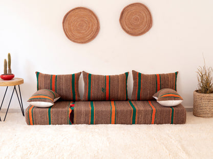 180cm/6ft Handmade Amazigh Sofa Essaouira ⴰⵓⵔⵉⵏⵊ