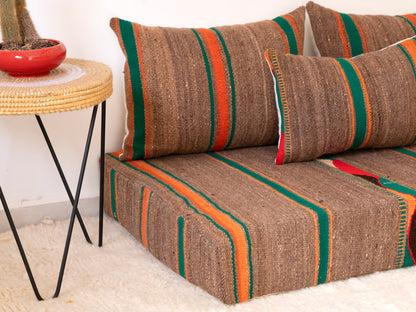 180cm/6ft Handmade Amazigh Sofa Essaouira ⴰⵓⵔⵉⵏⵊ