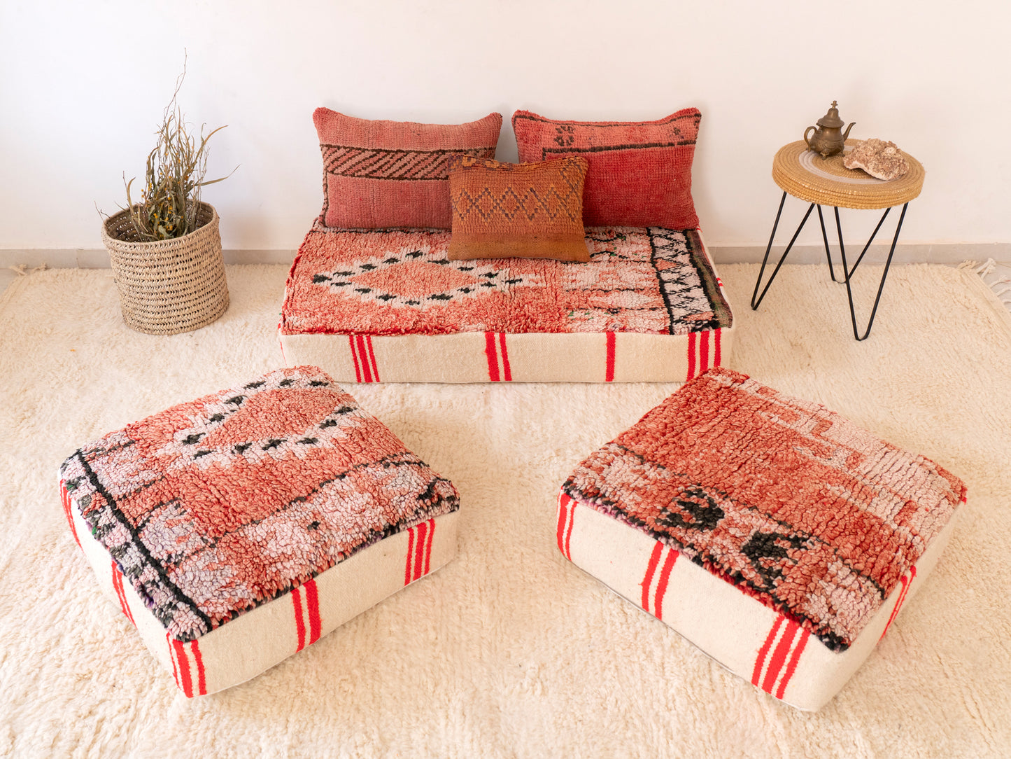 120cm/4ft Handmade Amazigh Tasanou Sofa ⵜⴰⴼⵍⴻⵙⵜ