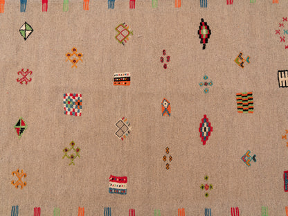 Handmade Amazigh Kilim Rug Sekkura. FREE SHIPPING