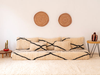210cm/7ft Handmade Amazigh Sofa Moussa ⵜⴰⴼⵍⴻⵙⵜ