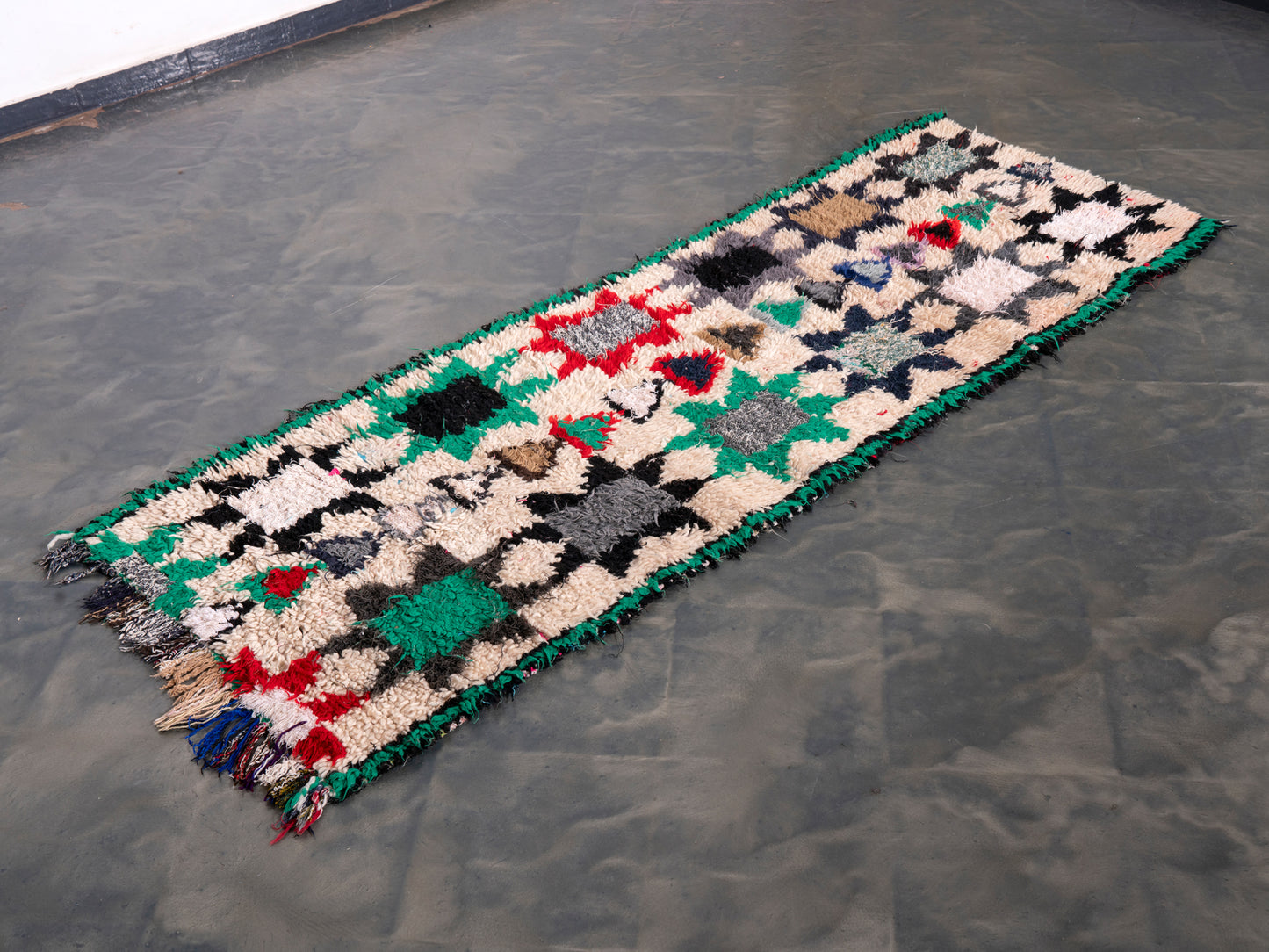 3x7 Handmade Amazigh Rug Boucherouite Chelouh. FREE SHIPPING