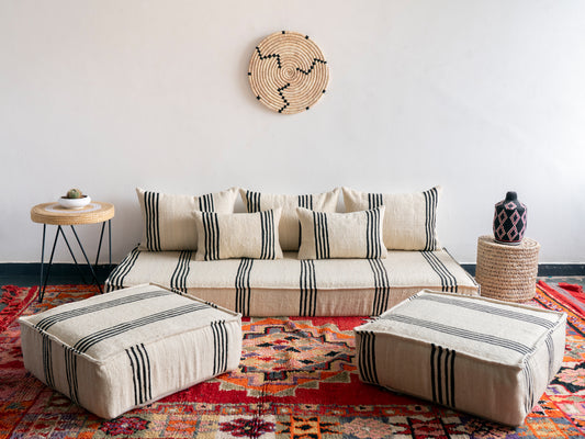 6ft Handmade Amazigh Vintage Sofa Eli ⴰⵓⵔⵉⵏⵊ. FREE SHIPPING
