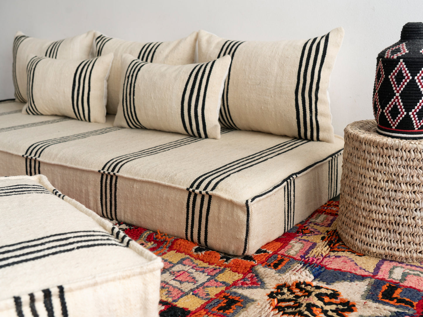 6ft Handmade Amazigh Vintage Sofa Eli ⴰⵓⵔⵉⵏⵊ. FREE SHIPPING