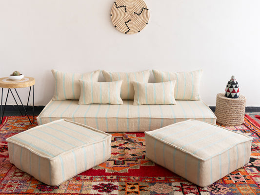 6ft Handmade Amazigh Vintage Sofa Mouha ⴰⵓⵔⵉⵏⵊ. FREE SHIPPING