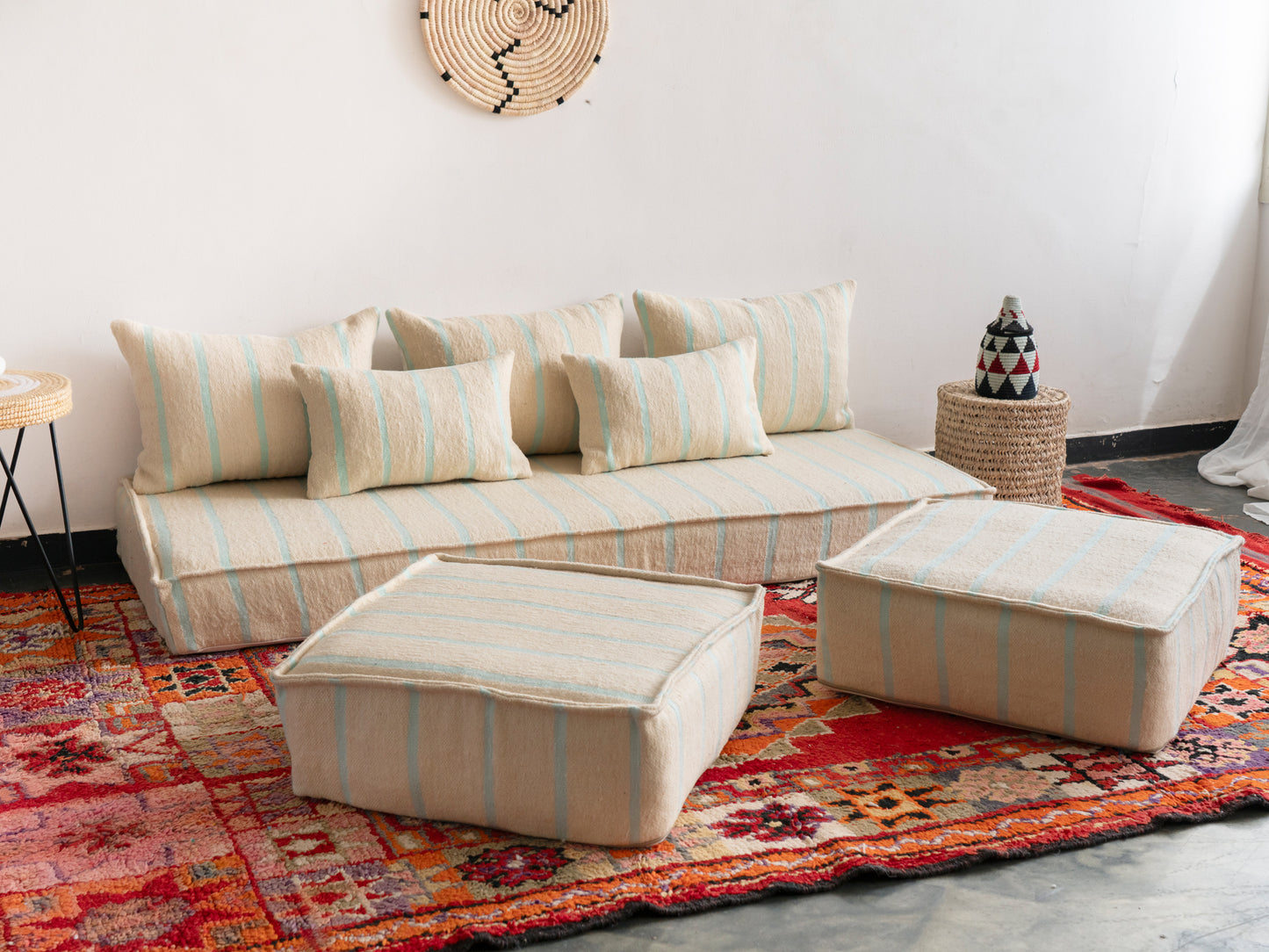 6ft Handmade Amazigh Vintage Sofa Mouha ⴰⵓⵔⵉⵏⵊ. FREE SHIPPING