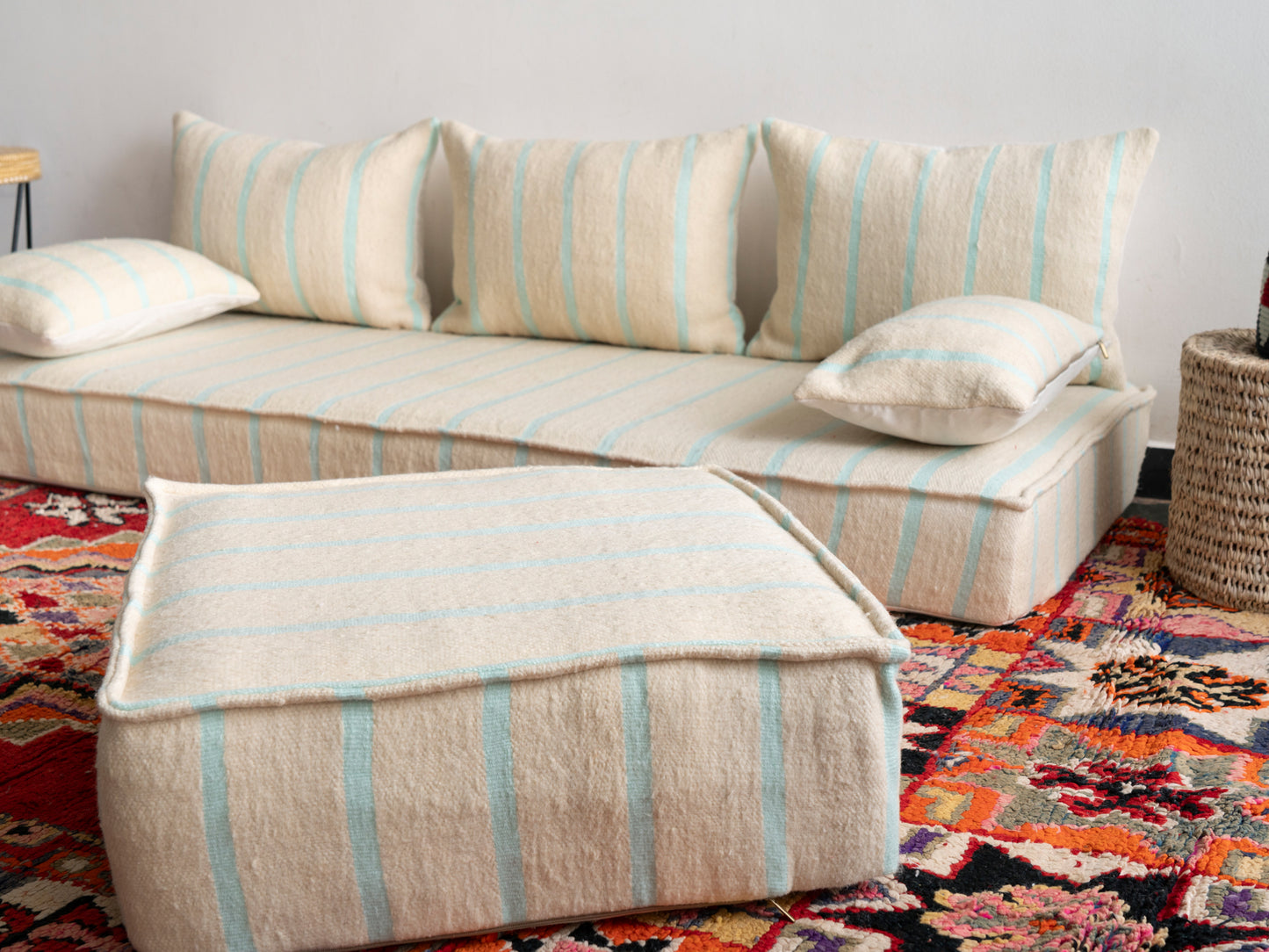 6ft Handmade Amazigh Vintage Sofa Mouha ⴰⵓⵔⵉⵏⵊ. FREE SHIPPING