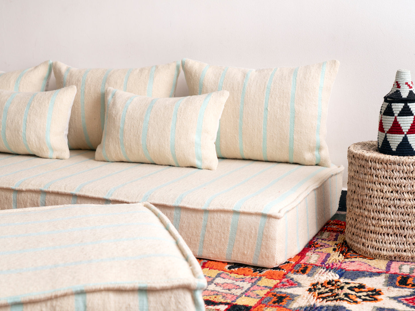6ft Handmade Amazigh Vintage Sofa Mouha ⴰⵓⵔⵉⵏⵊ. FREE SHIPPING
