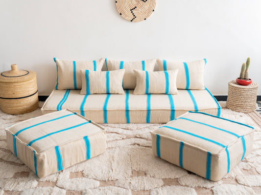 6ft Handmade Amazigh Vintage Sofa Lia ⴰⵓⵔⵉⵏⵊ. FREE SHIPPING