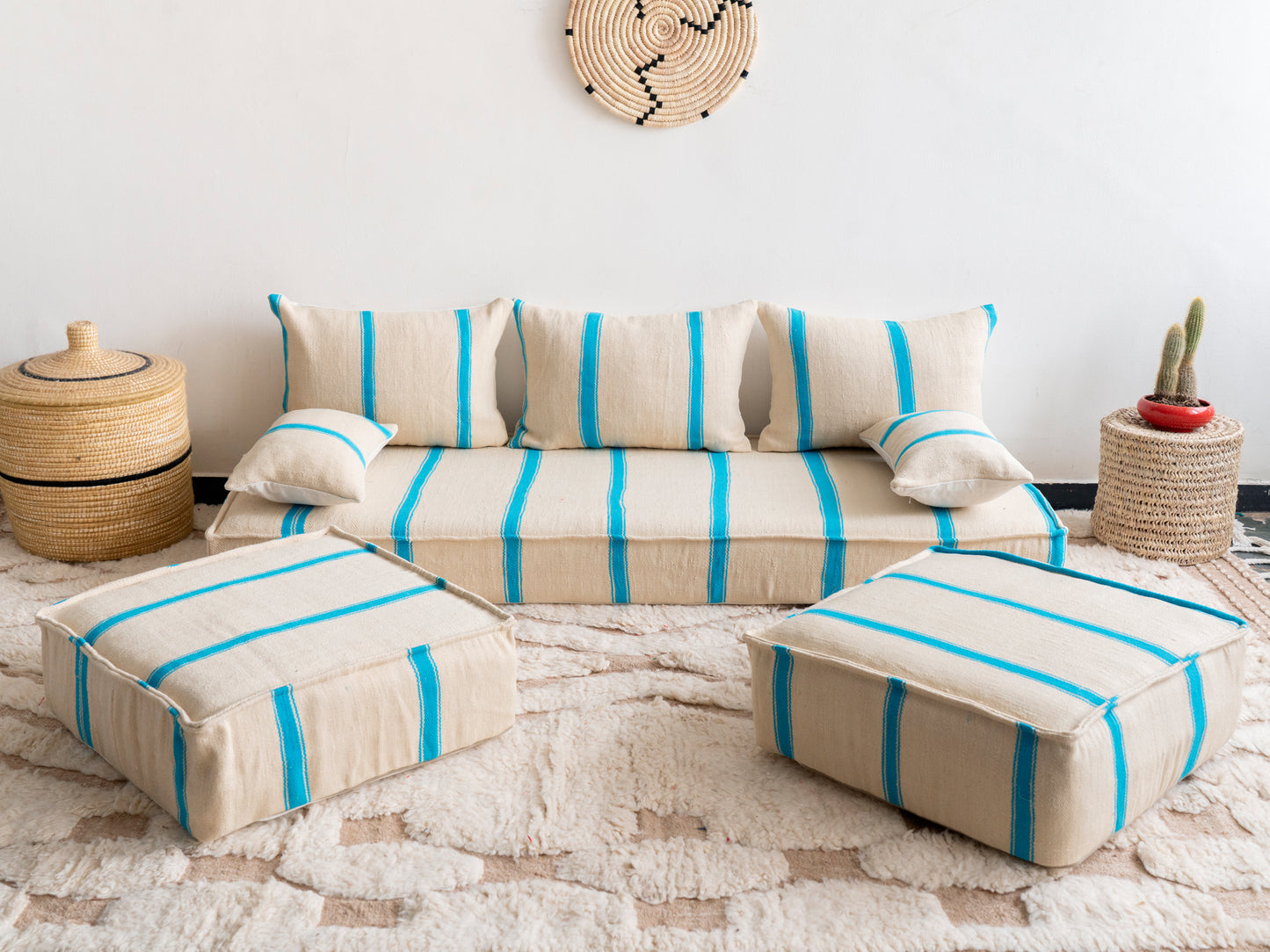 6ft Handmade Amazigh Vintage Sofa Lia ⴰⵓⵔⵉⵏⵊ. FREE SHIPPING