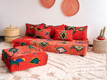 6ft Handmade Amazigh Vintage Sofa Ilias ⴰⵓⵔⵉⵏⵊ. FREE SHIPPING