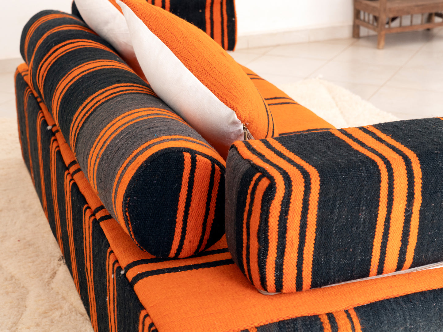 180cm/6ft Handmade Amazigh Akchour Sofa ⵜⴰⴼⵍⴻⵙⵜ