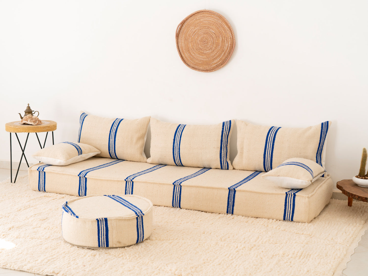 210cm/7ft Handmade Amazigh Taza Sofa ⵜⴰⴼⵍⴻⵙⵜ