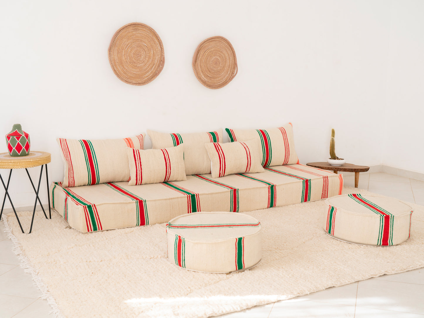 210cm/7ft Handmade Amazigh Amlou Sofa ⵜⴰⴼⵍⴻⵙⵜ