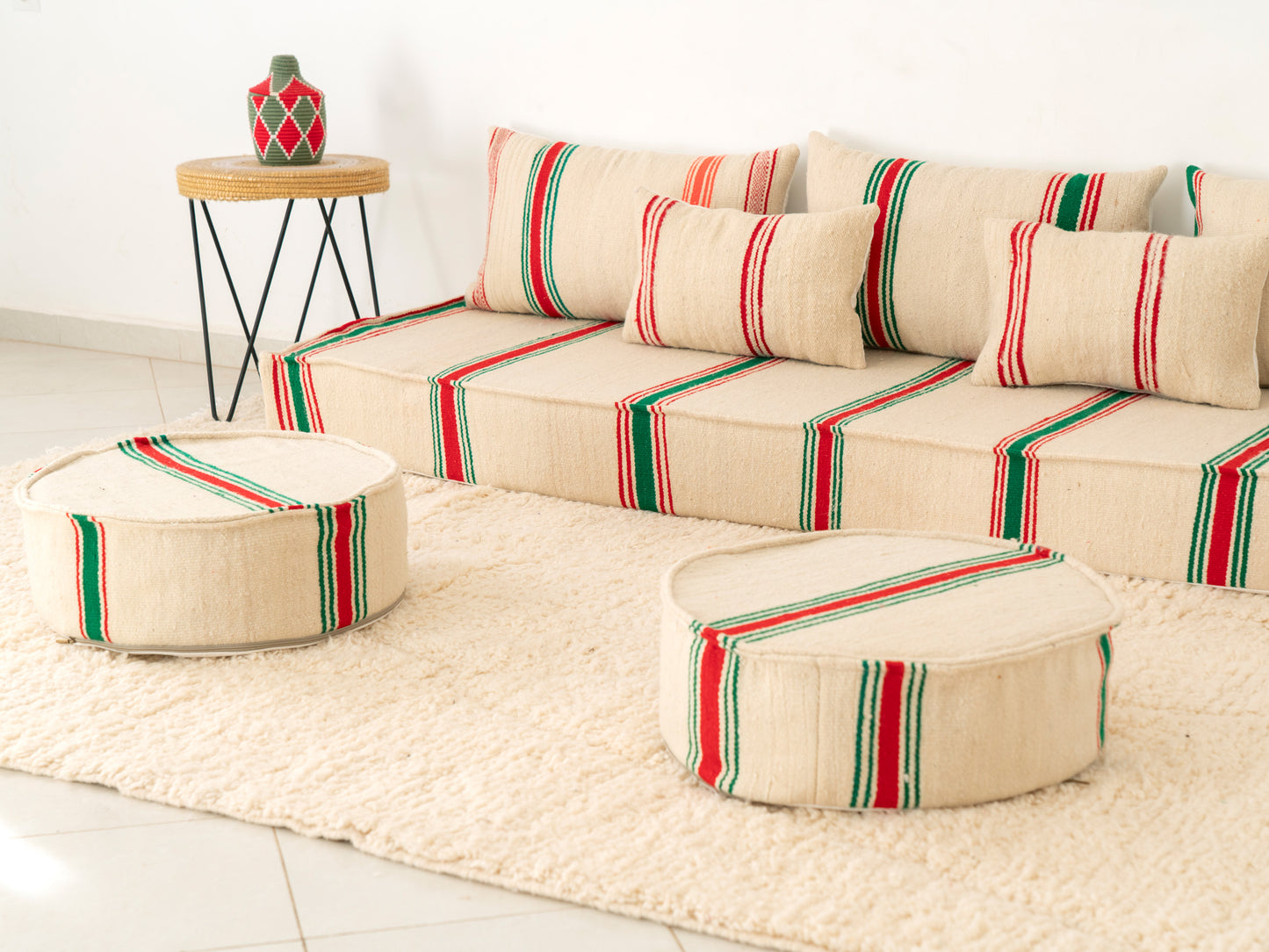 210cm/7ft Handmade Amazigh Amlou Sofa ⵜⴰⴼⵍⴻⵙⵜ