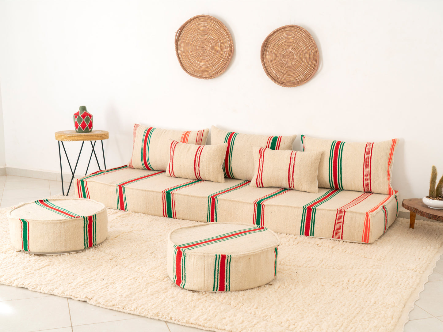 210cm/7ft Handmade Amazigh Amlou Sofa ⵜⴰⴼⵍⴻⵙⵜ