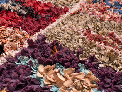Handmade Amazigh Rug Boucherouite. FREE SHIPPING