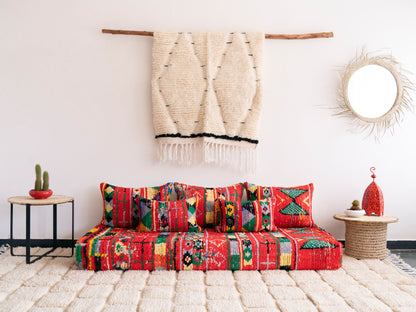 6ft Handmade Amazigh Vintage Sofa Lenda ⵜⵓⴷⴻⵔⵜ. FREE SHIPPING