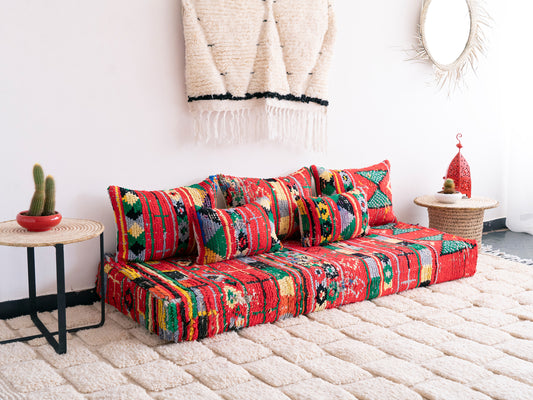 6ft Handmade Amazigh Vintage Sofa Lenda ⵜⵓⴷⴻⵔⵜ. FREE SHIPPING