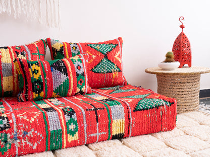 6ft Handmade Amazigh Vintage Sofa Lenda ⵜⵓⴷⴻⵔⵜ. FREE SHIPPING