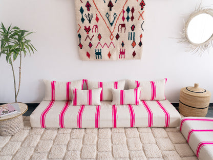 6ft Handmade Amazigh Vintage Sofa Ighri ⵜⴰⵎⵓⵏⵜ. FREE SHIPPING