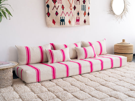 6ft Handmade Amazigh Vintage Sofa Ighri ⵜⴰⵎⵓⵏⵜ. FREE SHIPPING