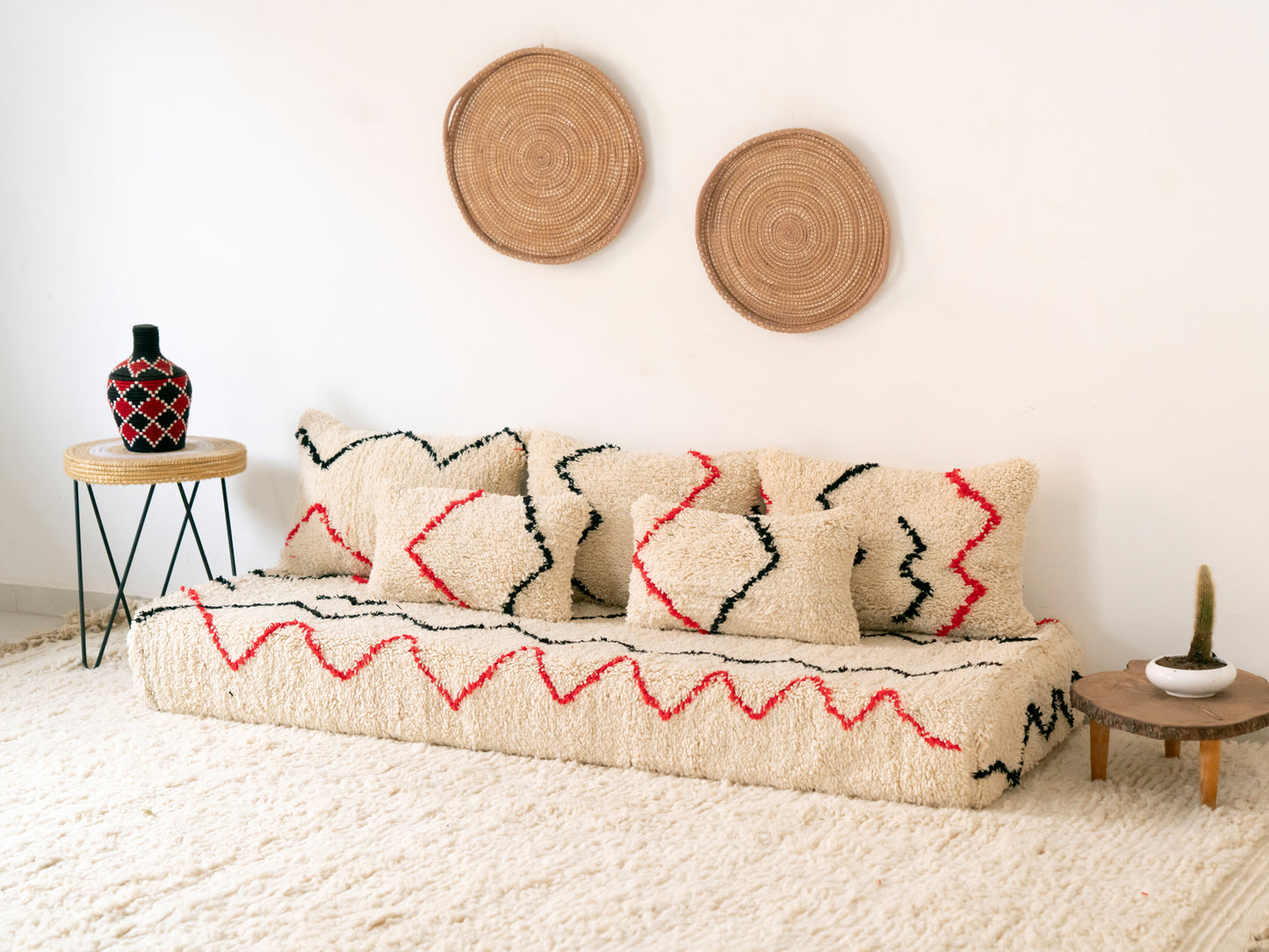 180cm/6ft Handmade Amazigh Tinghir Sofa ⵜⴰⴼⵍⴻⵙⵜ