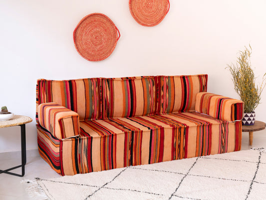 6ft Handmade Amazigh Sofa Kilim Jaden ⴰⵓⵔⵉⵏⵊ. FREE SHIPPING
