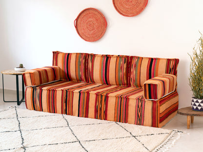 6ft Handmade Amazigh Sofa Kilim Jaden ⴰⵓⵔⵉⵏⵊ. FREE SHIPPING