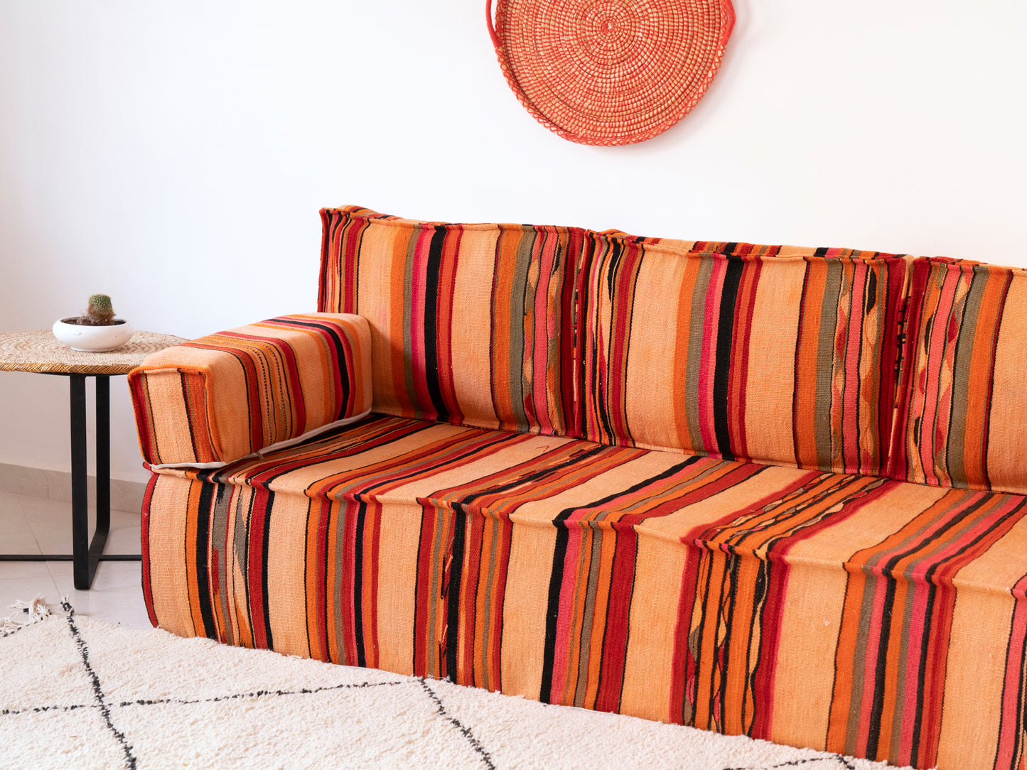 6ft Handmade Amazigh Sofa Kilim Jaden ⴰⵓⵔⵉⵏⵊ. FREE SHIPPING