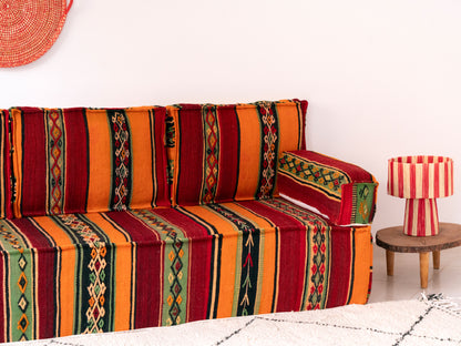 180cm/6ft Handmade Amazigh Sofa Kilim Nouh ⴰⵓⵔⵉⵏⵊ