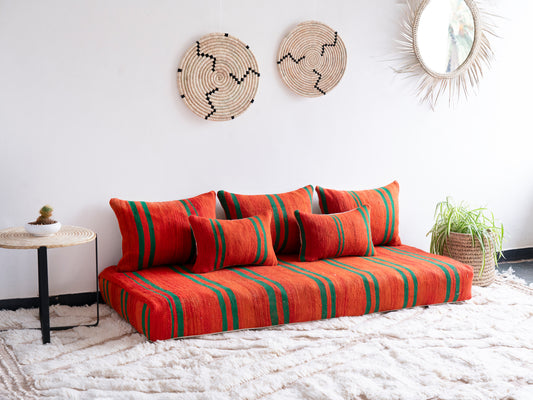 6ft Handmade Amazigh Vintage Sofa ⵉⵣⵉⴼⴼⴰⴽ. FREE SHIPPING