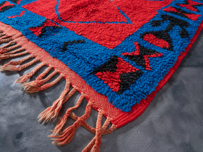 Handmade Amazigh Rug Boucherouite . FREE SHIPPING