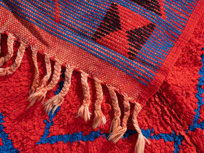 Handmade Amazigh Rug Boucherouite . FREE SHIPPING