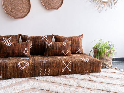 6ft Handmade Amazigh Sofa Kilim Nouh ⴰⵓⵔⵉⵏⵊ. FREE SHIPPING