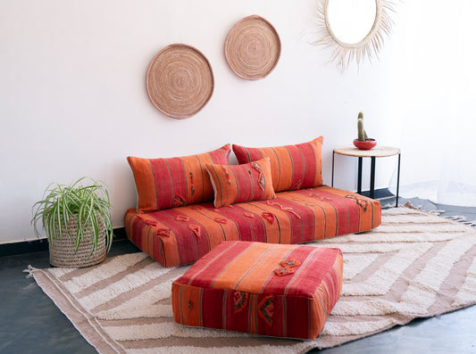 5ft Handmade Amazigh Vintage Sofa Idder ⵜⵓⴷⴻⵔⵜ. FREE SHIPPING