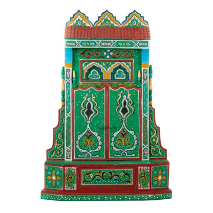 Hand painted Moroccan mirror frame Chinaka red.