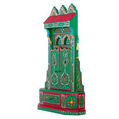 Hand painted Moroccan mirror frame Chinaka red.