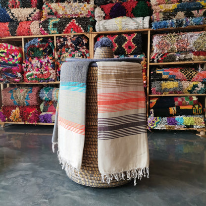 Handmade Amazigh Boucherouite Rug. FREE SHIPPING
