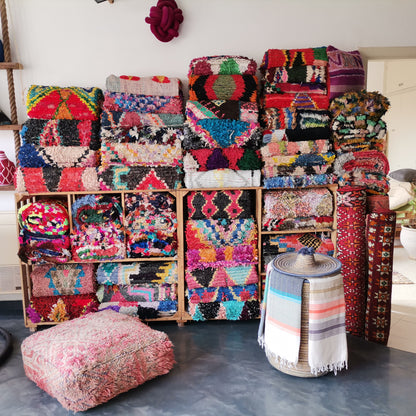 Handmade Amazigh Rug Boucherouite. FREE SHIPPING