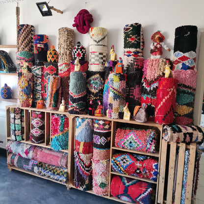 Handmade Amazigh Rug Boucherouite. FREE SHIPPING